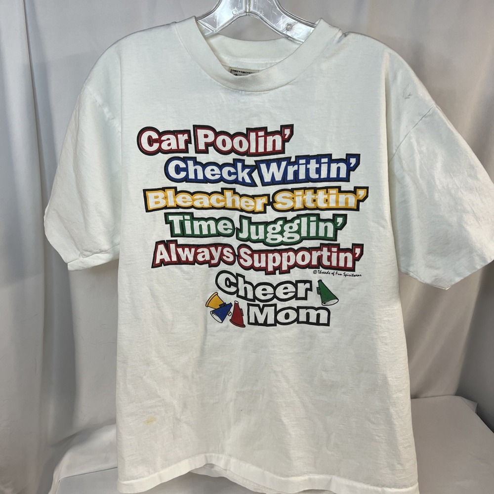 Vntg Alore Threads-Spiritwear t-shirt Single Stitch Leading Cheer Mom  USA Made